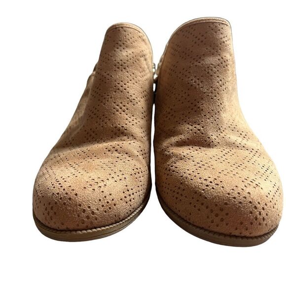 Dr. Scholl’s Bandit Ankle Bootie Womens 8M Tan Perforated Suede Shoes - Picture 5 of 7